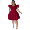 Wholesale of plus size women's clothing in stock, multi-color large swing dress, dress