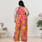 Wholesale supply of plus size women's clothing with printed collar jumpsuit