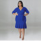 Wholesale source of plus size women's clothing, summer new style, mid sleeved jumpsuit, large swing skirt