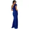 Solid color suspender sexy sequin long dress, slit evening gown