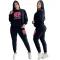 Fashion English Letter Cotton Velvet Fashion Leisure Set