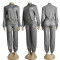 New Fashionable Commuter Printed Embroidered High Neck Sport Two Piece Set