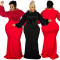 Large size women's winter new item with beaded sleeves women's dress