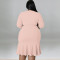Wholesale source of plus size women's clothing, summer new style, mid sleeved jumpsuit, large swing skirt