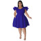 Wholesale of plus size women's clothing in stock, multi-color large swing dress, dress