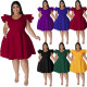 Wholesale of plus size women's clothing in stock, multi-color large swing dress, dress
