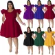 Wholesale of plus size women's clothing in stock, multi-color large swing dress, dress