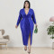 Large size autumn women's clothing wholesale velvet bottom embroidered bead dress