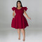 Wholesale of plus size women's clothing in stock, multi-color large swing dress, dress