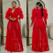 Fashion women's mesh long sleeved dress long skirt new