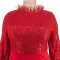 Large size women's winter new item with beaded sleeves women's dress