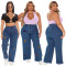Women's autumn new embroidered washed sexy jeans