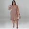Wholesale source of plus size women's clothing, summer new style, mid sleeved jumpsuit, large swing skirt