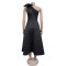 Fashion women's solid color sexy dress