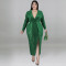 Large size autumn women's clothing wholesale velvet bottom embroidered bead dress