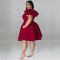 Wholesale of plus size women's clothing in stock, multi-color large swing dress, dress