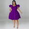 Wholesale of plus size women's clothing in stock, multi-color large swing dress, dress