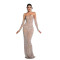 Fashionable women's rhinestone one-piece dress, long skirt Including sleeve covers