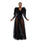 Fashion women's mesh long sleeved dress long skirt new