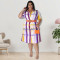 Wholesale of plus size women's clothing autumn new style plaid short sleeved shirt