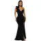 Solid color suspender sexy sequin long dress, slit evening gown