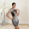European and American fashion women's tassel hot stamping sleeveless dress new