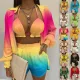 New hot and sexy summer solid color print 3-piece set for women XXXL