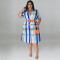 Wholesale of plus size women's clothing autumn new style plaid short sleeved shirt
