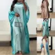 Ethnic tribal long sleeved printed summer dress
