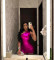 Fashionable fluorescent color slim fit single shoulder pleated sexy tight nightclub dress