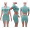 Fashion women's pickled, stir fried, and distressed collar short sleeved suit
