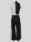 Summer women's small suit with patchwork lapel vest, commuting loose wide leg pants set