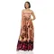 Satin printed sleeveless strapless dress