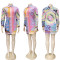 Autumn single breasted fashionable loose digital printed shirt