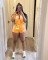 Fashion women's pickled, stir fried, and distressed collar short sleeved suit