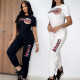 Explosive casual temperament two-piece set, high-end fashion pocket pants short sleeved set