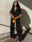 Fashion pleated short sleeved shirt, wide leg pants two-piece set