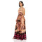Satin printed sleeveless strapless dress