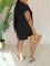 Split shirt set shorts short sleeved shirt two-piece set