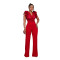 Fashion women's embroidered deep V-pants set jumpsuit new