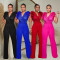 Fashion women's embroidered deep V-pants set jumpsuit new