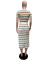 European and American women's early spring color striped knitted skirt set