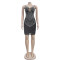 European and American Fashion Women's Hot Diamond Strap Dress Short Skirt New