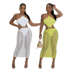 European and American lace up dress