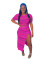 European and American women's early spring color striped knitted skirt set