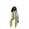 European and American women's sexy women's hollow perspective lapel knitted pants set