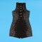 European and American hot stamping hollow hip elastic sleeveless jumpsuit