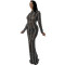 Fashionable New Product Sexy Nightclub Hot Diamond Mesh Transparent Long Sleeve Dress