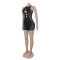 European and American hot stamping hollow hip elastic sleeveless jumpsuit