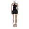 Hot stamping hollow splicing elastic hip hugging jumpsuit shorts